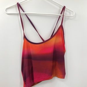 PrettyLittleThing pink abstract print slinky asymmetric strap detail cro…